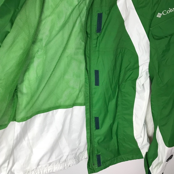 COLUMBIA | Omni-Tech Waterproof Rain Jacket Green & White Women’s Size XS - Picture 5 of 8